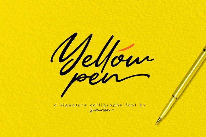 Пример шрифта Yellow Pen